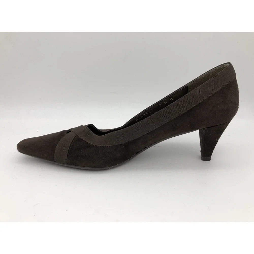Stuart Weitzman Women's Size‎ 7.5 M Brown Suede Kitten Heels Cross Straps Spain